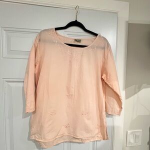 Kaaku Womens  Free Size Long Sleeve Ombre Tunic Embroidered